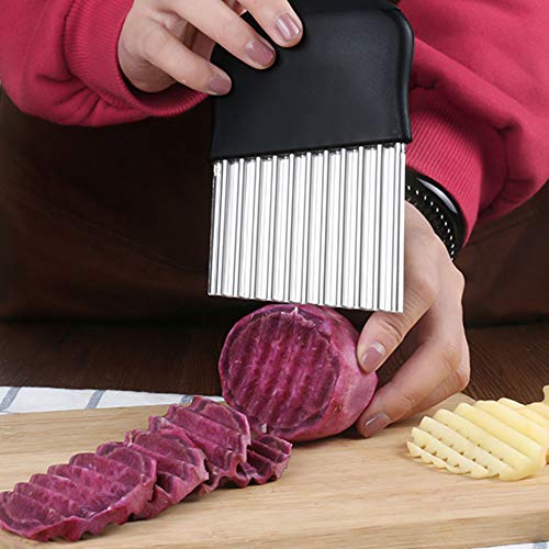 Groenteschaaf, roestvrij staal, golfsnijder, Speyang golfsnijder, friet chips snijmes voor het snijden van aardappelen… - Image 8