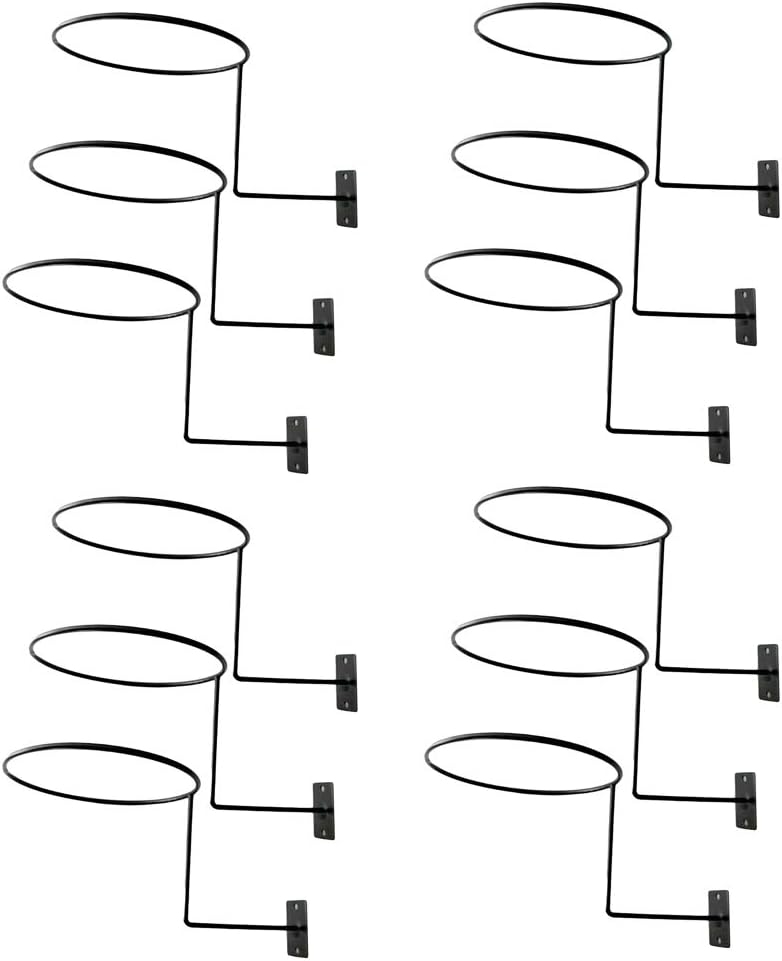 Bonarty 12PCS Metal Helmet Holder Stand Rack Hanger for Painter Cowboy Sun Hat Wig Black
