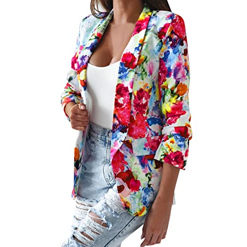 Blazer Damen Sportlich Bunter Blazer Damen Karneval Curvy Mode Damen Sommer...