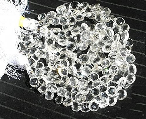 Quartz rose facetté en cœur de 9-10mm pour création de bijoux uniques