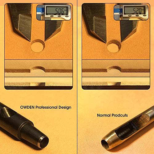 Owden Professional 6Pcs. Leather Hollow Punch Set. Size: 1.0-5.0Mm For Leather Belt, Watch Band And Leather Strap Gasket. With A Free Mini Cutting Mat. #TOP3