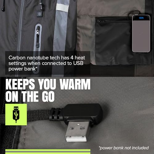 Pioneer High Visibility Jacket - Waterproof Heated Safety Bo...