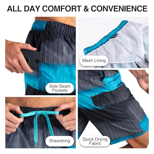 Image of Kanu Surf Men's Big Viper Extended Size Stripe Swim Trunk