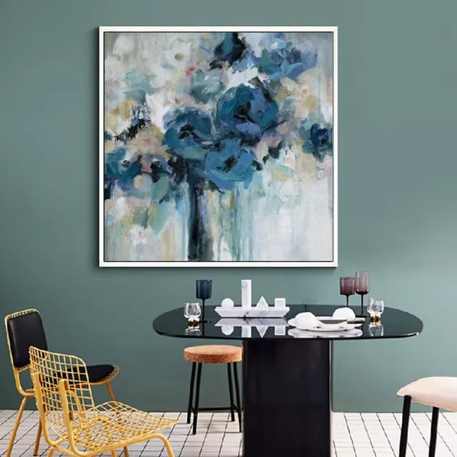 Affiche abstraite fleurs bleues AEFOUU pour relooker un mur - 4