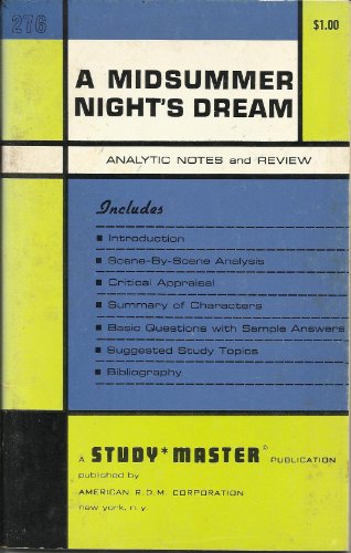 A Midsummer Night's Dream (Analytic Notes and R... B008LHASOC Book Cover
