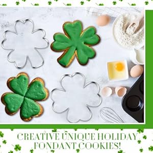 2 Pcs Large St. Patrick's Day Cookie Cutters 8" Extra Large Shamrock Clovers Stainless Steel Giant Cookie Cutter for St. Patrick's Day Holiday Baking 2 Pcs Large St Patricks Day Cookie Cutters 8 Extra Large Shamrock Clovers Stainless Steel Giant Cookie Cutter for St Patricks Day Holiday Baking