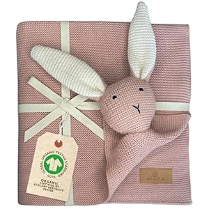 DIKOS SCHMUSE-Hase Babydecke Altrosa