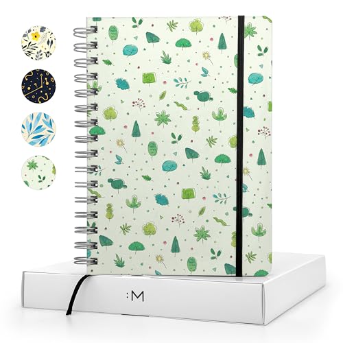 MINIMAL Cuaderno A5 Punteado Tapa Dura - Libreta A5 Bonsai - Bullet Journal A5 - Notebook A5 para Diario Personal, Lettering - Bloc de notas hojas blancas - Libretas bonitas Patterns Collection