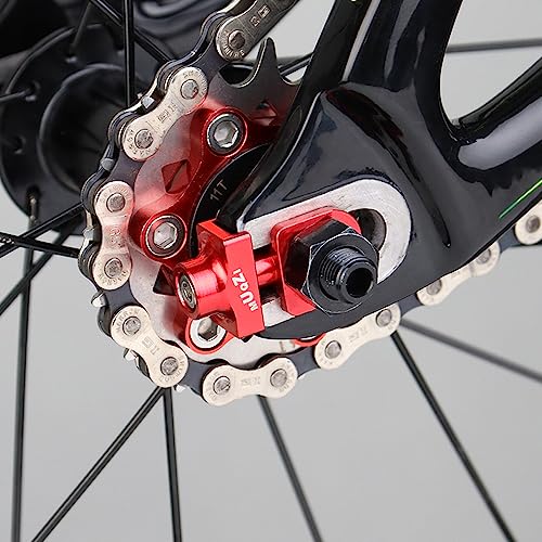 Saipor 2pcs Bicycle Chain Tensioner Adjuster Aluminum Alloy Chain Fastener for BMX Fixie Bike Single Speed Bicycle Red - Image 3