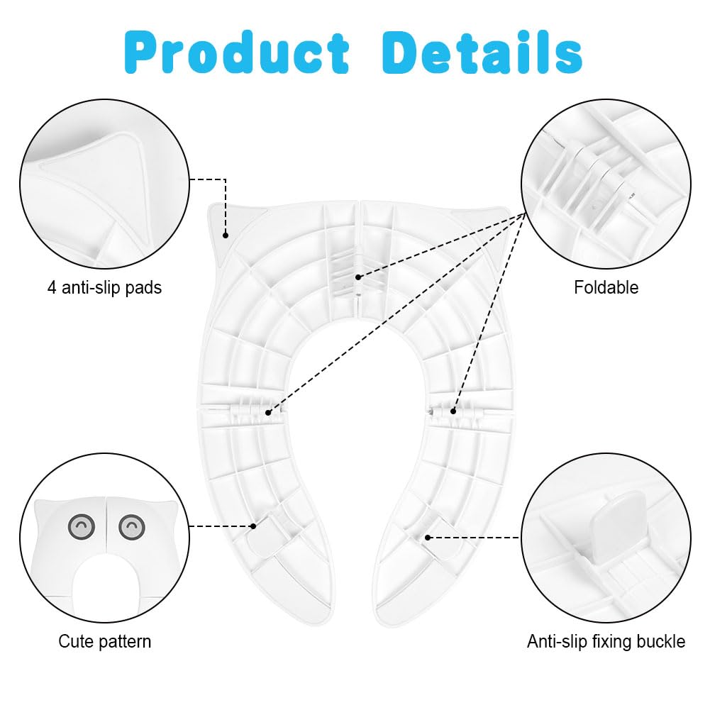 HOTUT Folding Travel Toilet Seat,Folding Travel Potty Seat for Boys and Girls with Toilet Training Reward Chart,Folding Toilet Seat with Storage Bag,Folding Potty Training Seat for Kids - Image 3