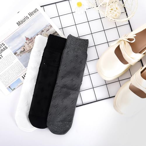 Image of YOYOU Ruffle Crew Socks Women, Frilly Socks, Girly Scalloped Lettuce
