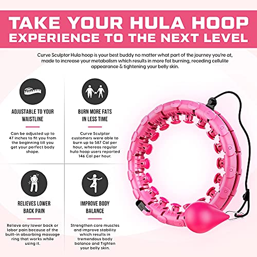Curve Sculptor weighted hula hoop| Adjustable smart hula hoop for adults weight loss| Smart hoola hoop| Fat burning fitness exercise weight loss hula hoop Plus Size