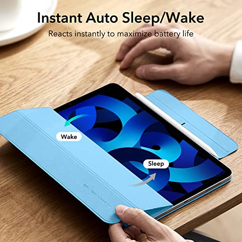 Image of ESR iPad Air 5 /4 Case, Pro 11 Case, Magnetic Attachment, Auto Sleep /Wake, Slim Silky Cover, 2 Stand Modes, Pencil 2 Compatible, Marine Blue