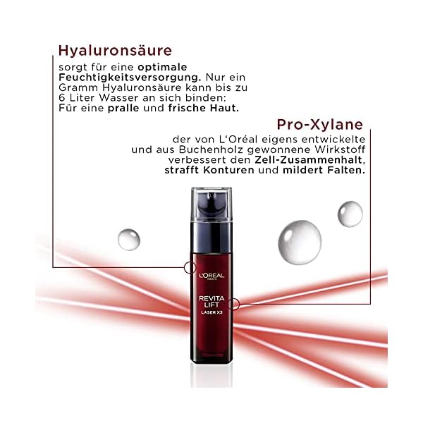 L'Oréal Paris Serum, Revitalift Laser X3, Anti-Aging Gesichtspflege mit 3-fach Wirkung, Mit Hyaluronsäure, 30 ml – Bild 4
