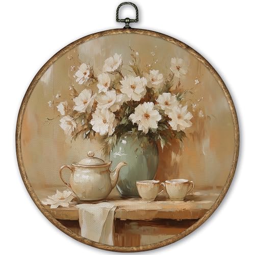 Vintage Floral Teapot Framed Wall Art