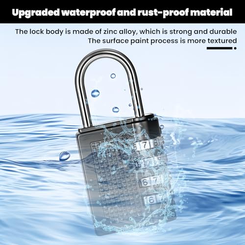Image of 8 Pcs Combination Lock 4 Digit Resettable Padlock Heavy Duty Cabinet Lock for Gym School Locker Toolbox Employee Fence Gate Hasp Locker Reel Storage Door