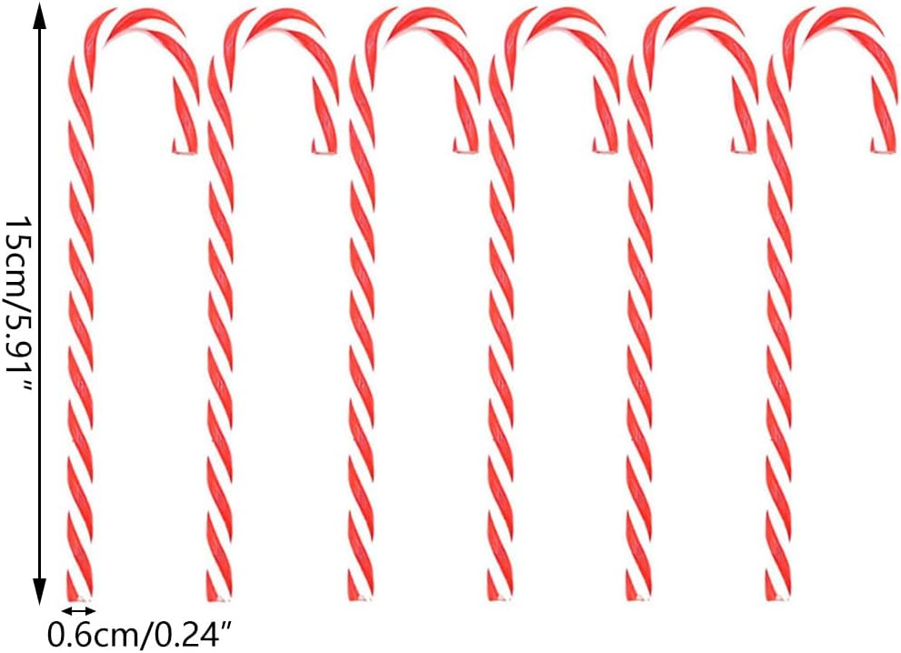 Christmas Candy Canes 6pcs Colorful Hanger Kindergarten Students Toy for Baby Shower Festival Party Guest Supplie