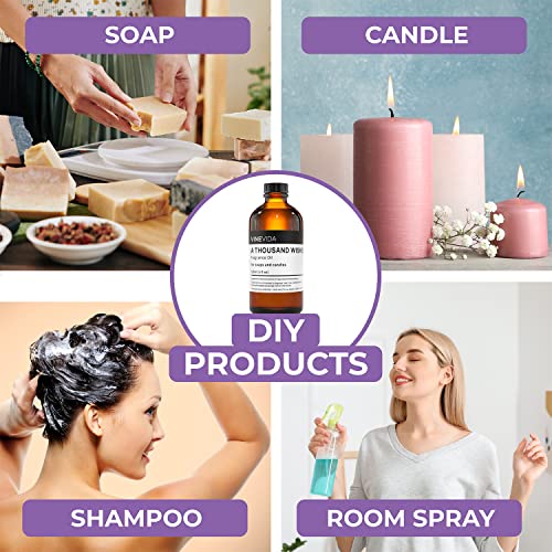 Vinevida [4Oz] A Thousand Wishes Fragrance Oil For Candle Making Scents For Soap Making, Perfume Oils, Soy Candles, Home Scents Oil Diffusers, Bath Scent Bomb Oils, Linen Spray,Lotions, Car Freshies #TOP3