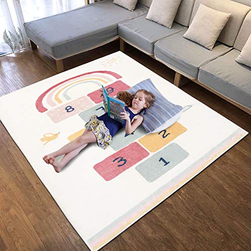 HACOS Beige Alfombra de Juegos Antideslizante Alfombra Infantil Habitación Estera de Juego Tapete de Juegos Bebe Suave Alfombra Juegos Grande para Niños, Niñas, Sala de Juegos 120x170 cm