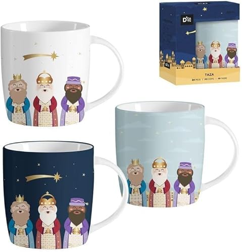 3 Tazas Reyes Magos Regalo Navidad - Taza de Cerámica - Apto para lavavajilas y Microondas - Regalo original - Regalo Amigo Invisible - Capacidad 33cl 3 Tazas Reyes Magos Regalo Navidad - Taza de Cerámica - Apto para lavavajilas y Microondas - Regalo original - Regalo Amigo Invisible - Capacidad 33cl