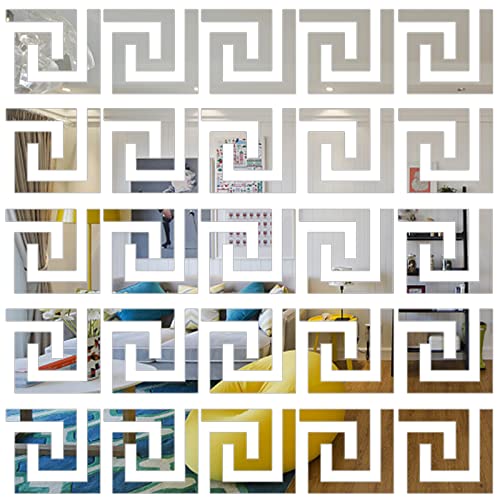 Quietart 50Pcs Silver Wall Stickers Bathroom Decor For Mirror Frame Peel And Stick Diy Home Decor Removable Wallpaper Adornos Para La Sala Elegantes #TOP6