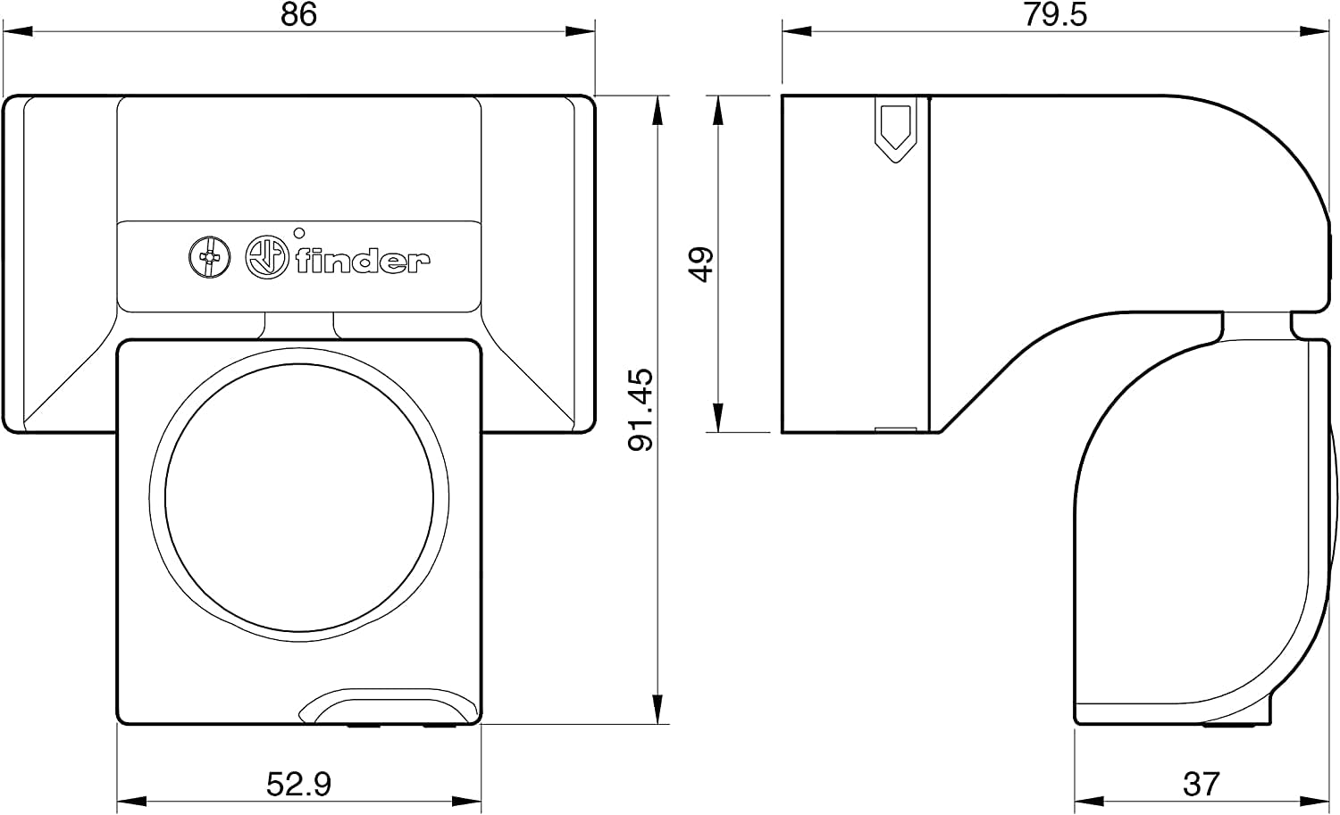 Finder serie 18 - Detector movimiento 120/230v ac para exterior push-in