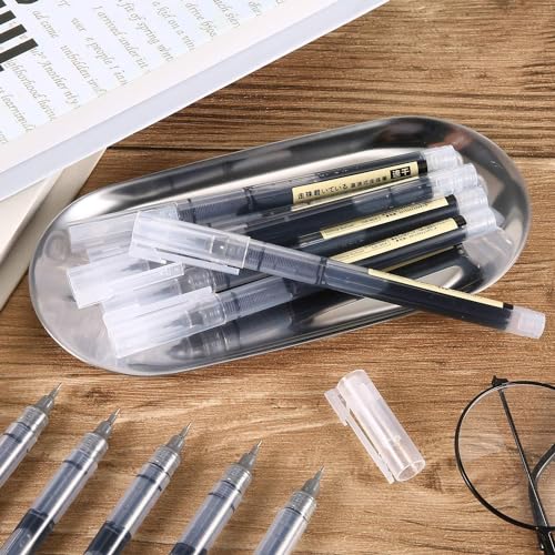 Image of like it 0.5mm Roller Pen Color ink Straight Liquid Rollerball Gel Pen for School Office Stationery Pack of 12 (Red & Black)