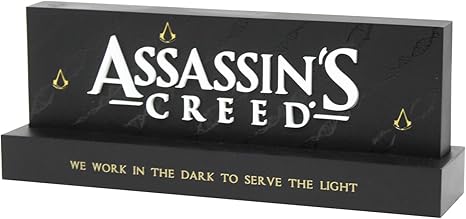 Assassins Creed Schatten: Ein Zusammenschluss mit Attack auf Titan, niemand hat es erwartet 8 519LWj402tL. AC SX466 NEAMEDIA THE CHARACTER COMPANY Assassins Creed Original Logo Gaming Lamp, Black, LED, Mood Light, Rechargeable, 22cm x 5cm x 8cm