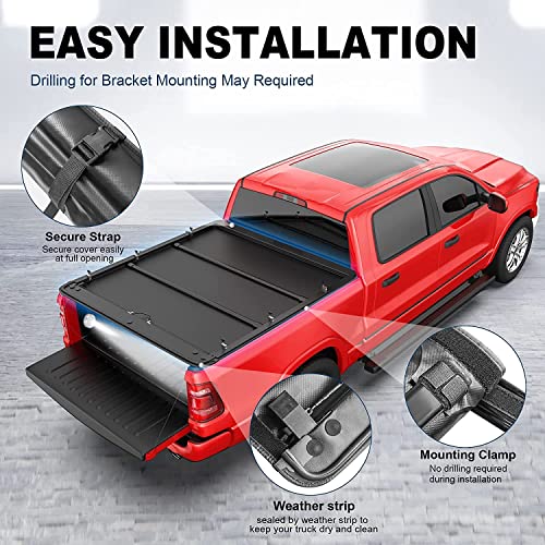 Mostplus Roll-Up Soft Vinyl Truck Bed Tonneau Cover Compatible With 2019 2020 2021 2022 2023 Ram 1500 Classic/ 19-23 Ram 2500 3500 No Rambox On Top (8 Ft Feed Bed) Fleetside #TOP2