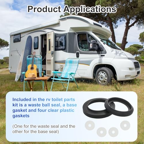 Image of RV Toilet Waste Ball Seal Kits Replacement for Thetford RV Toilet Seal 34120 Fit for Aqua Magic Style II,Style Plus,Style Lite and Residence. RV Toilet Seal Repair kit