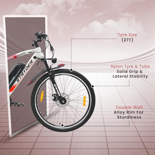 Image of Stryder TORQ-X 27.5 inch Electric Cycle for Men and Women with Removable 8.7Ah Li-Ion Battery, LCD Display, 5 PAS Levels & Walking Mode | Up to 40 KM Range | Hi-Tensile Steel Frame|Unisex Electric Bicycle