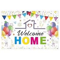 Welcome Home Banner, Welcome Back Decorations with Vivid Digital Print Decorations Banners Perfect for Family Reunions Homecoming Parties Celebration Returning Party Supplies 5ft x 3ft White