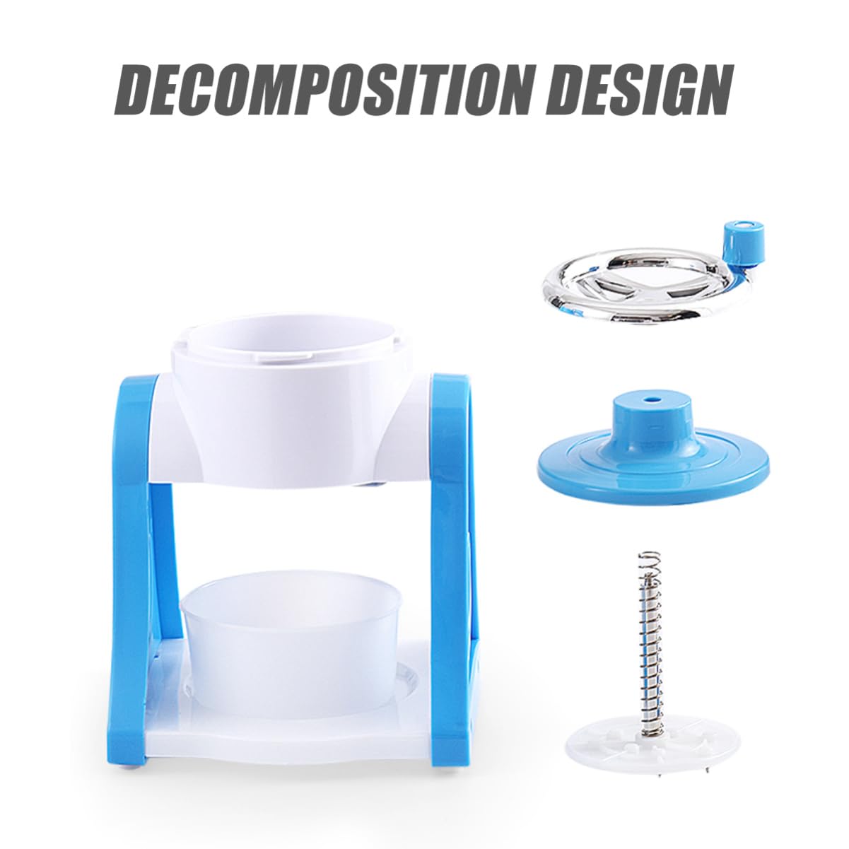 iplusmile Trituradora de Hielo Manual Fácil de Limpiar Acero Inoxidable y PP para Hacer Granizados y Conos de Nieve para Verano y Uso Familiar