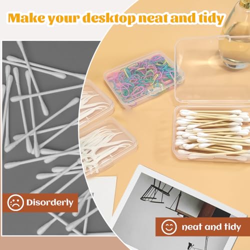 Reisen wattestäbchen behälter, 2-Pack Portable Small wattestäbchen box Transparenter Kunststoff Wattestäbchen Aufbewahrung wattestäbchen halter zur Aufbewahrung von Baumwollbällen Flosser Zahnstochern