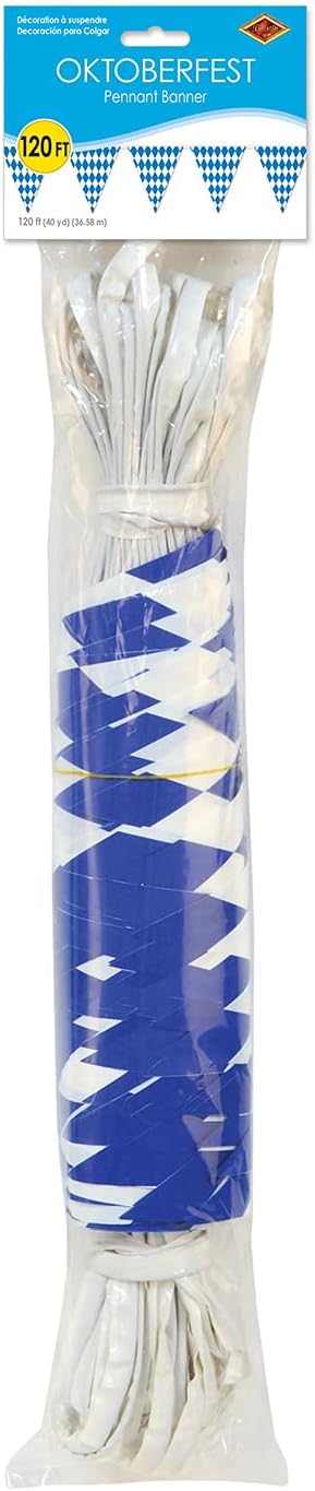 Beistle Plastic Oktoberfest Bavarian Pennant Banner For German Theme Party Supplies