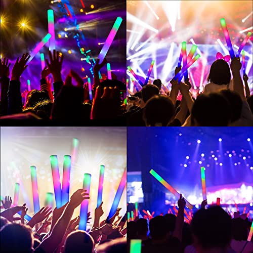 Foam Glow Sticks-90 Pcs Led Light Up Foam Sticks With 3 Modes Flashing,Glow In The Dark Party Supplies For Halloween Birthday Wedding Pool Concert And Event,A Hit As Party Favors For Kids Adults #TOP1