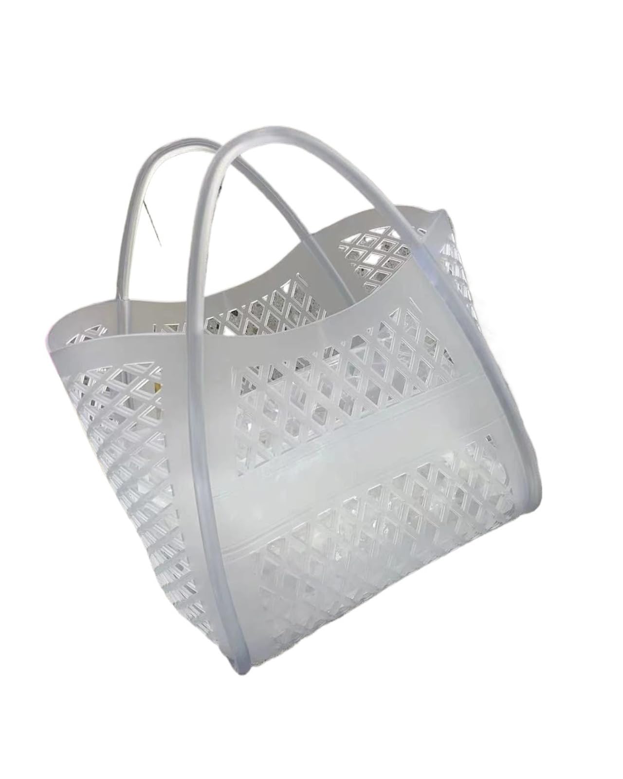 Generisch Ausgehöhlte Silikon-Gelee-Einkaufstasche, weicher Handkorb mit großem Fassungsvermögen for Picknick, Shopping und Strandnutzung