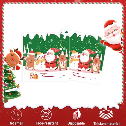 Christmas Paper Plates & Napkins Set Disposable Santa Claus Tableware for Xmas Holiday Party, Winter Theme Decor Serves 25 – Image 5