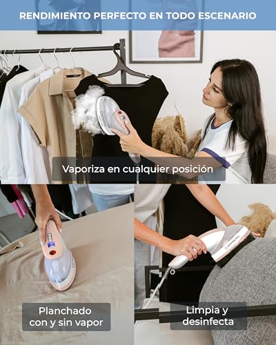 Plancha vertical vapor para repasar ropa colgada y cortinas 7