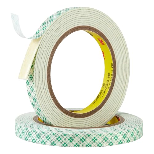 Image of 3M 4026 Double Coated Urethane Foam Tape Heavy Duty 3M Double Sided Foam Tape for Bonding Attaching Mounting Interior Signage Nameplates DIY Card 1 /2 inch x 10ft,1 Roll