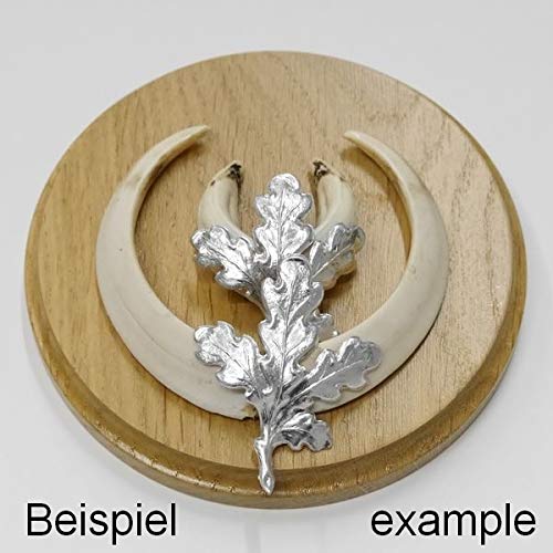 10 placas de cuña redondas de roble claro AF de 13 cm, tabla de cuña, tabla de especias, placa de trofeo, con 20 hojas de aluminio de roble, portada