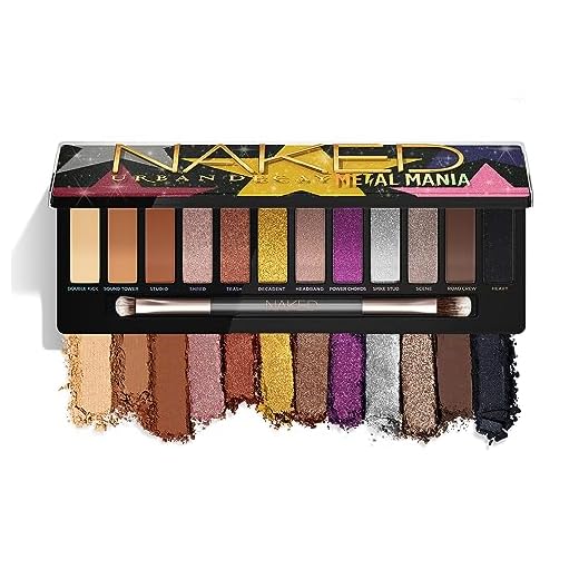 Urban Decay Naked Metal Rush - paleta de sombras de ojos - mezcla de 12 tonos versátiles en acabado mate - luminoso y metálico - fórmula vegana ultra cremosa y fácil de difuminar - incluye espejo y brocha