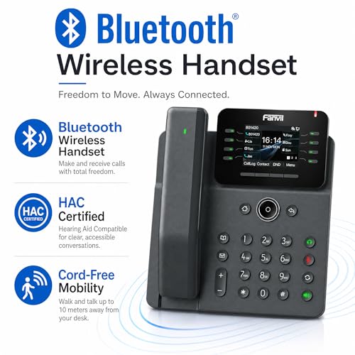 Teléfono IP Fanvil V62 Pro con Bluetooth y 12 líneas SIP miniatura 3