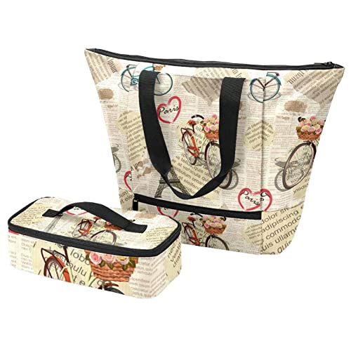 Sac fourre-tout Paris Tour Eiffel vintage isotherme haut de gamme