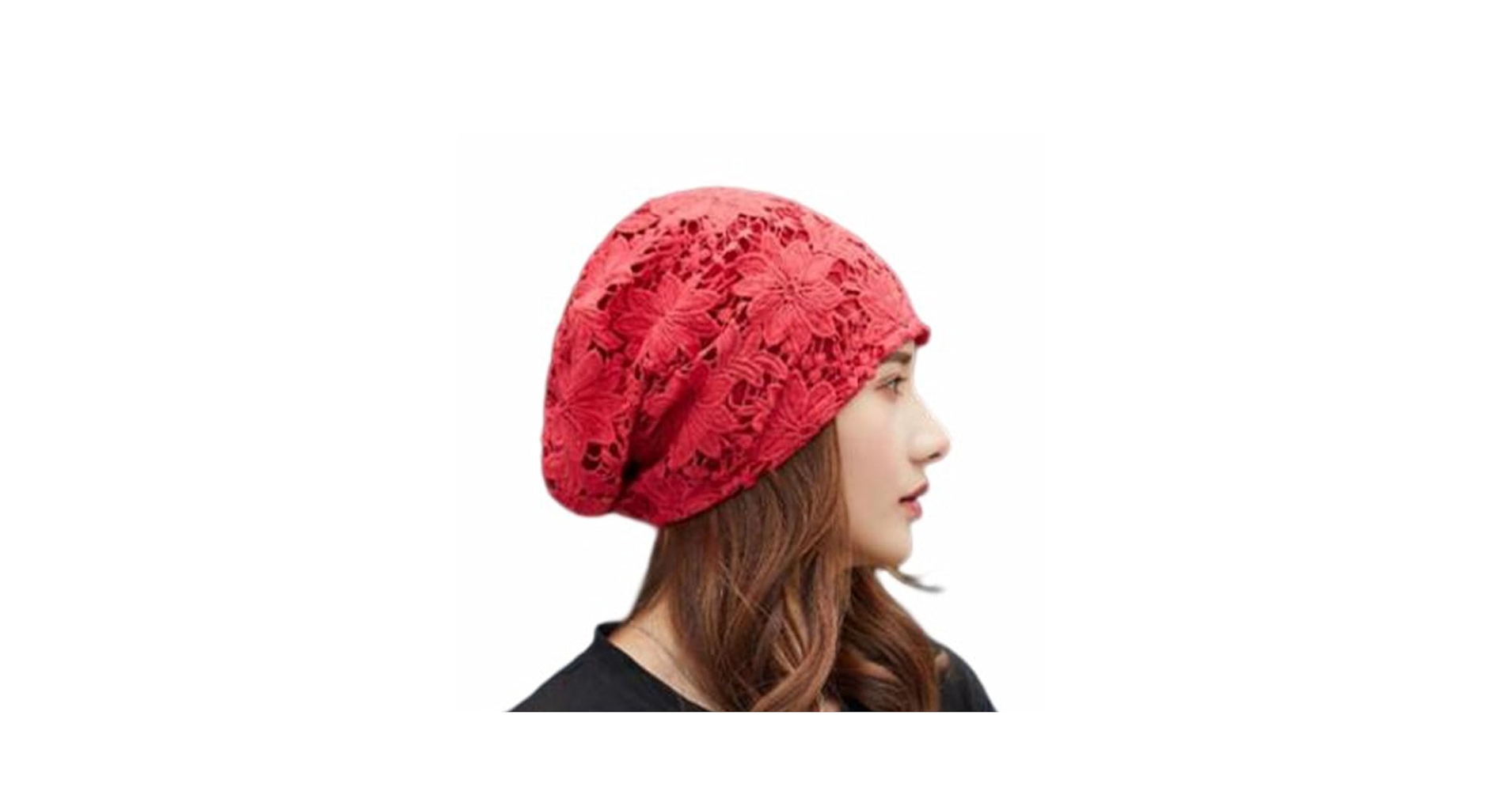 Amazon.co.jp: 夏用 レースフラワー 帽子 サマーニット帽 ニット