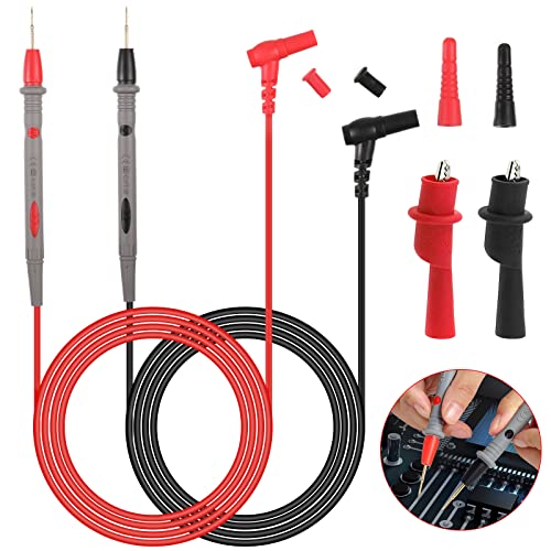 PT1005 1000V 10A Multimeter Test Leads Kit, Multimeter Needle Probes Universal Digital Multimeter Wires Probes, Voltmeter Probe Test Leads Pin Lead Probe Clamp and Voltmeter Lead Tester Wire Pen Cable