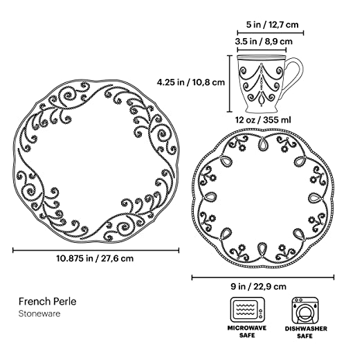 Image of Lenox French Perle Assorted Plates, 7.5-Inch, White, Set of 4