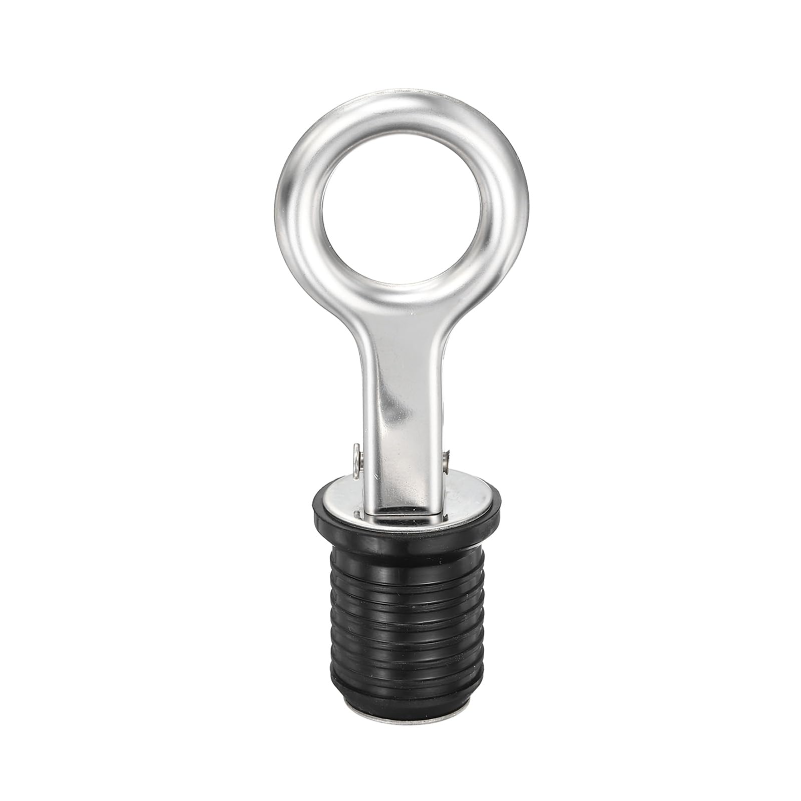 PATIKIL 23.5-28mm Marine Boat Rubber Plug, 1Pcs Stainless Steel Drain Snap Plugs Marine Twist Plug with O Handle for Yachts Kayaks Ship Drains Fishing Boats Accessories
