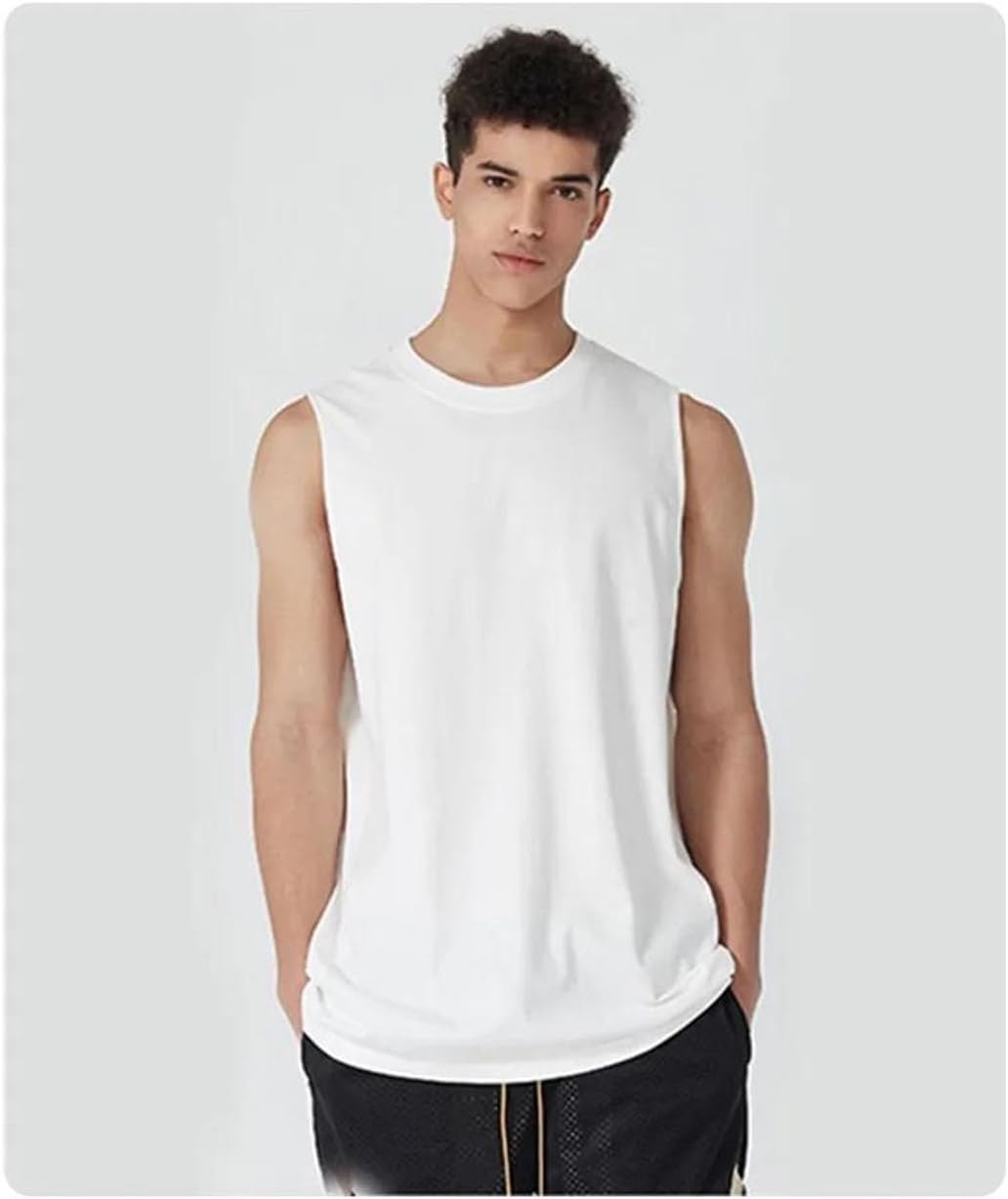 Men Tank Tops Cotton Loose Fit Sleeveless Fitness Casual Summer Vest