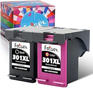 Foiset Remanufatured 301XL for HP 301 301 XL Ink Cartridge Compatible with HP Deskjet 1510 2540 3050 3050A Officejet 2620 4630 Envy 4500 4502 5530 5532 Printer (1 Black, 1 Tri-Color)